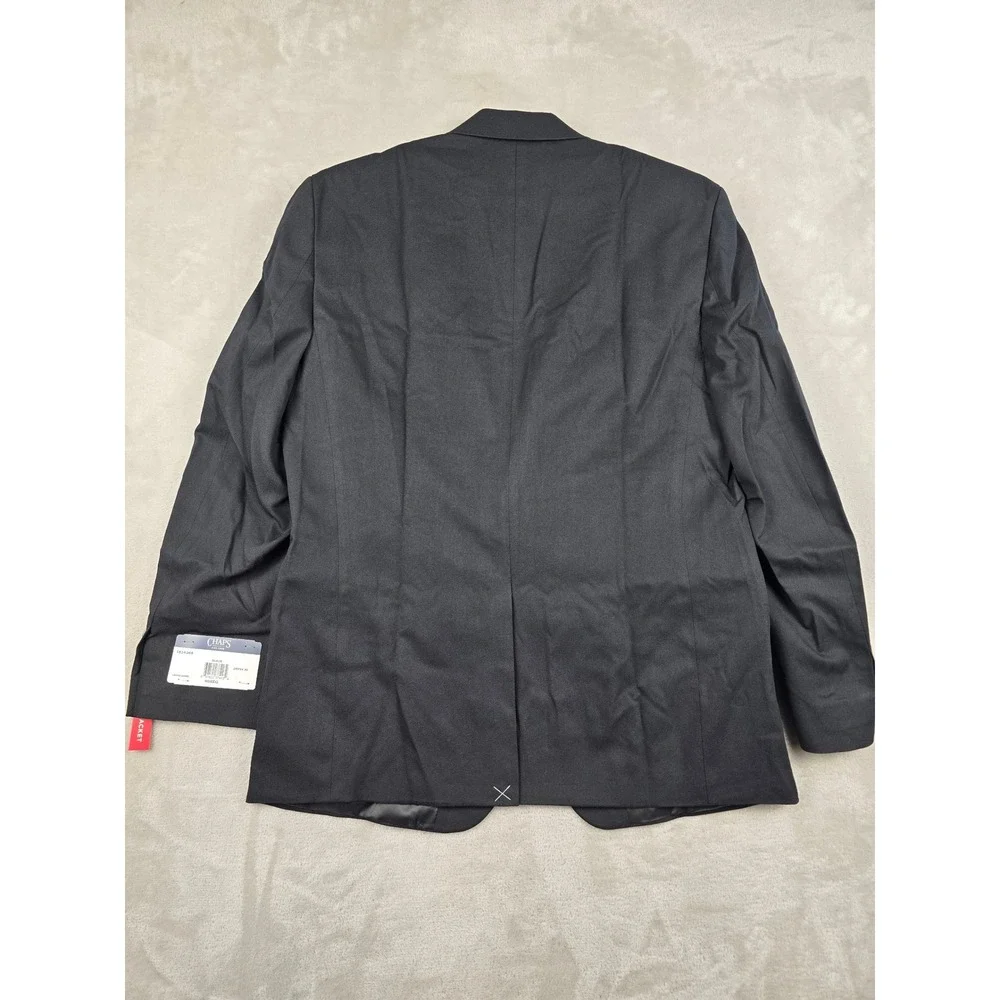 Chaps Suit Jacket Mens 40R Black‎ Classic Fit Two Button Sport Coat Blazer
